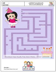 okul öncesi labirent bulmacai çalışma sayfaları